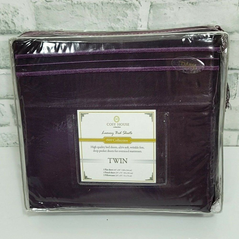 Cosy House 1500 Series‎ Purple TWIN Sheet Set Hypoallergenic Anti-Microbial